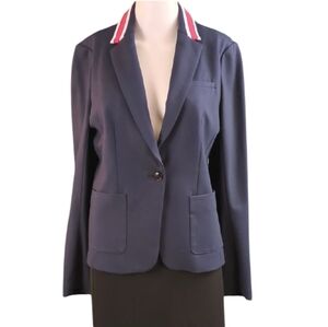Banana Republic Classic Blazer Navy With Red White & Blue Collar